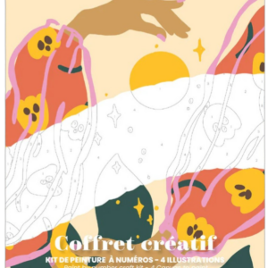 Kit de peinture par numéros Astral, coffret créatif 4 illustrations boho par Caroline Falcini